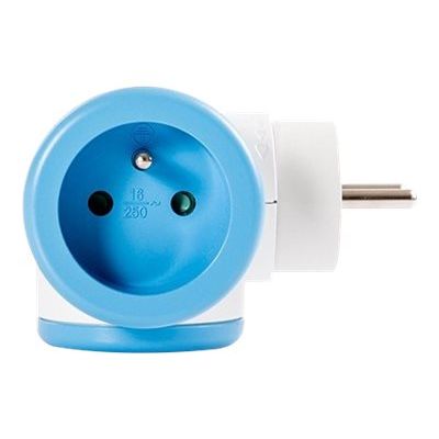 WATT & CO - multiprise triplite rotative - blanc/bleu