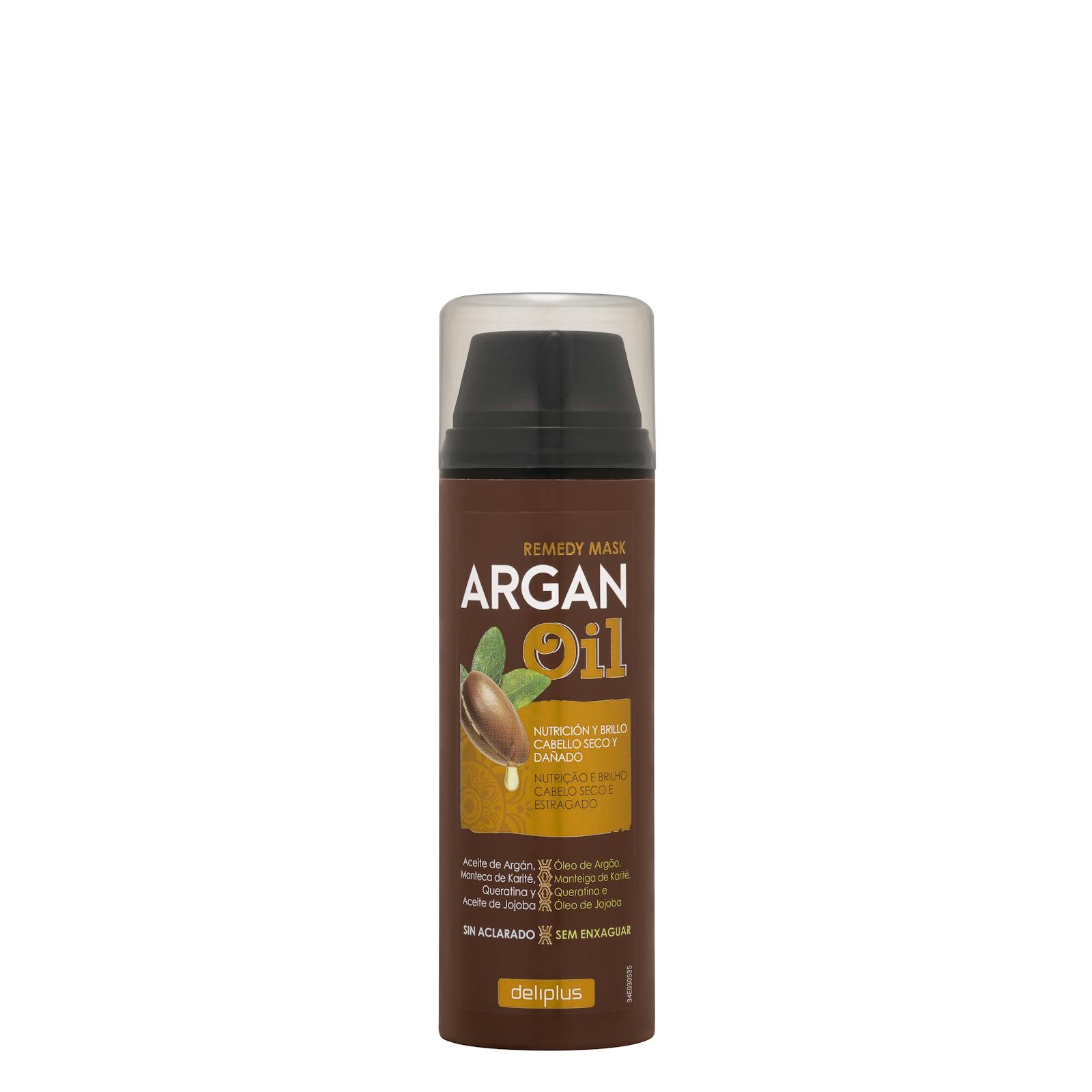 Masque sans rinçage à l'huile d'argan Deliplus pour cheveux secs et abîmés