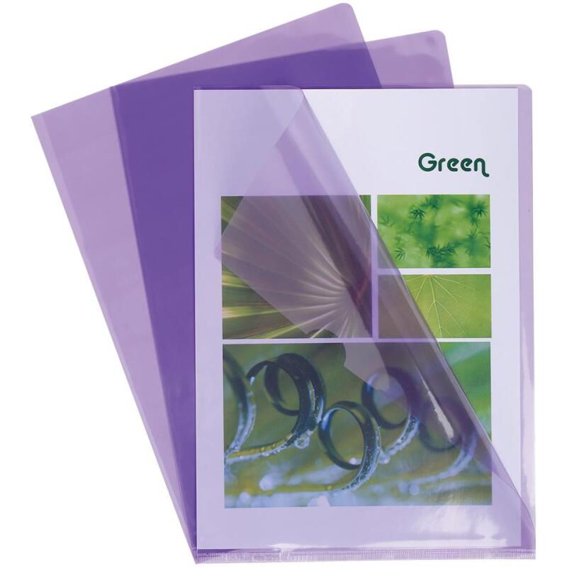 Sachet de 10 pochettes coin PVC lisse haute résistance 13/100e - A4