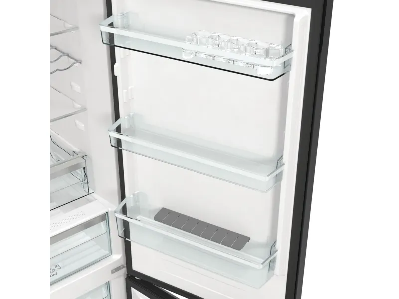 Gorenje NRK6192ABK4 - Køleskab/fryser - bund-fryser - bredde: 60 cm - dybde: 59.2 cm - højde: 185 cm - 300 liter - Klasse E - sort