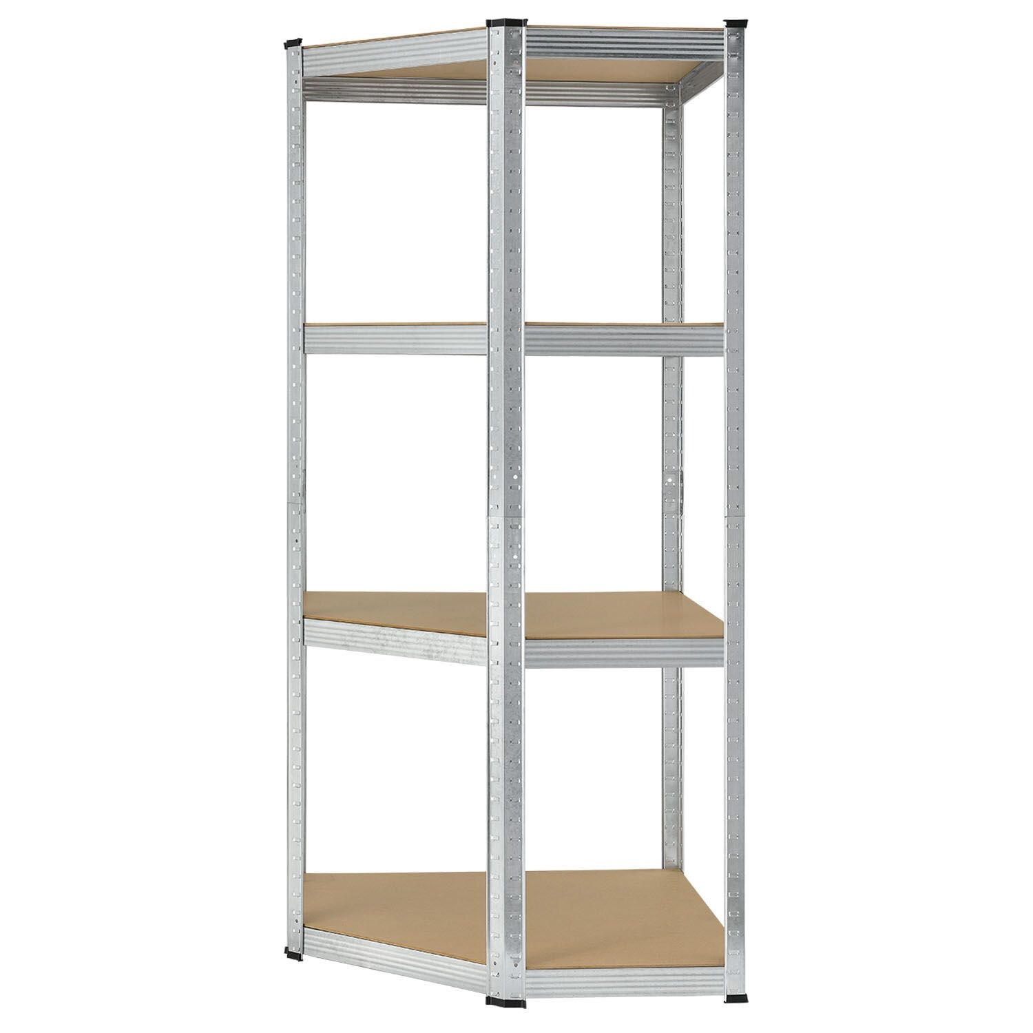 Juskys Lageregal Corner Easy 160 x 75 x 40-75 cm | 320 kg | 4 Böden | Schwerlastregal Metall