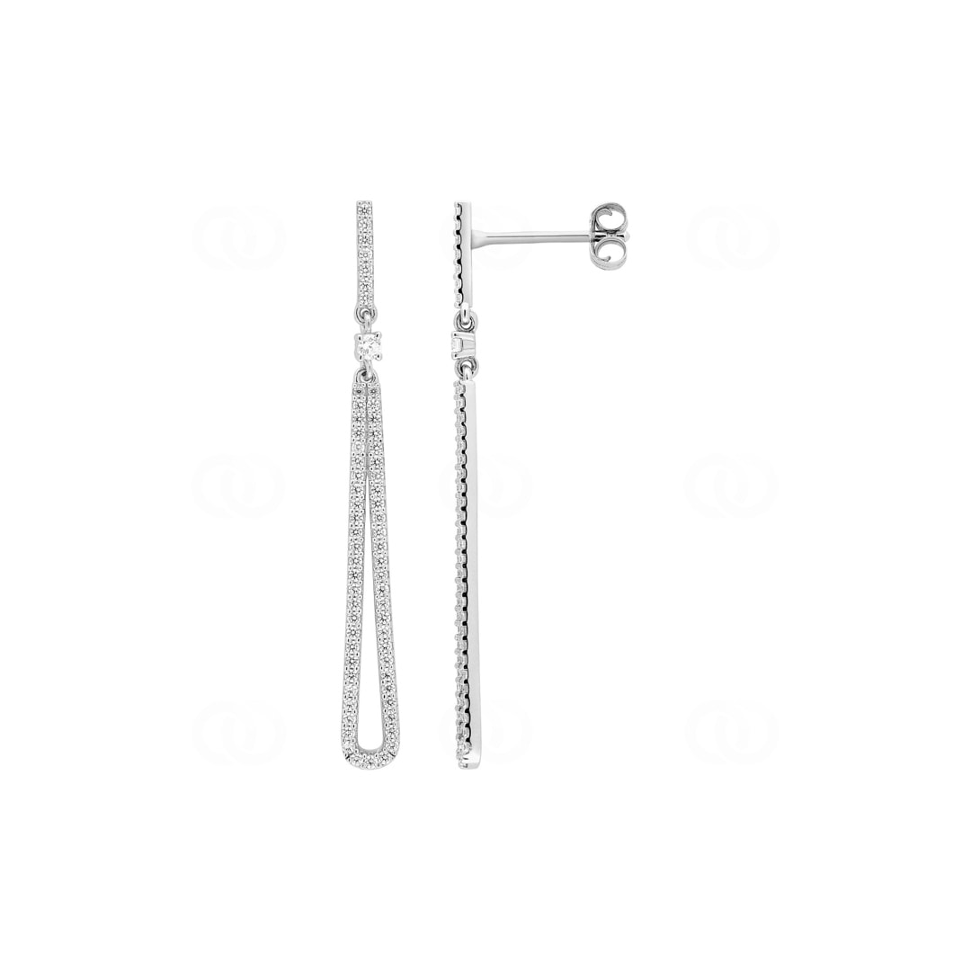Ohrhänger 925 Silber rhodiniert mit Zirkonia