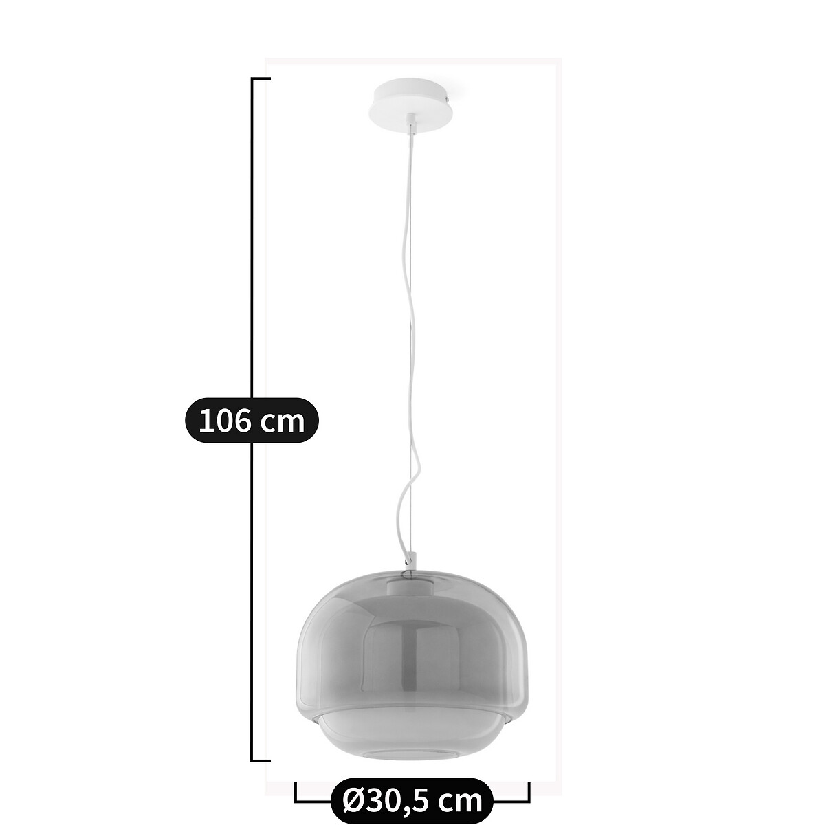 LA REDOUTE INTERIEURS<br>Luminária pendente de vidro colorido Ø30,5 cm, Kinoko