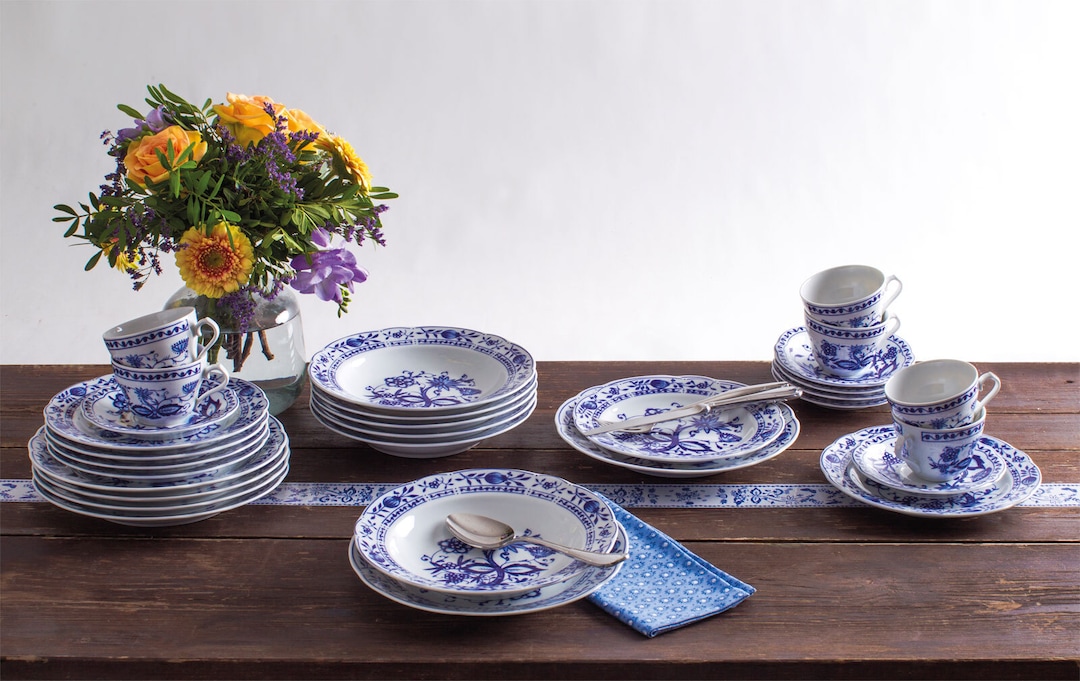 KAHLA Suppenteller ROSSELLA Zwiebelmuster 6er Set weiß/blau