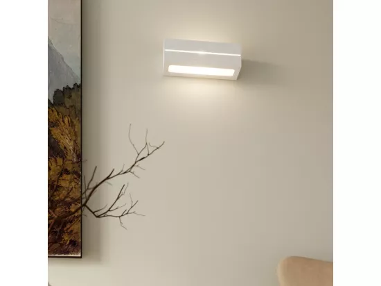 Appliques Vega moderne en céramique - 1 sources lumineuses - L.32,5 x H.9,5 cm - blanc