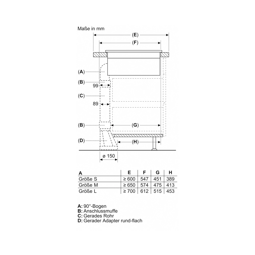 Bosch PXX875D67E Induktionskochfeld mit Designrahmen und integriertem Dunstabzug 80cm