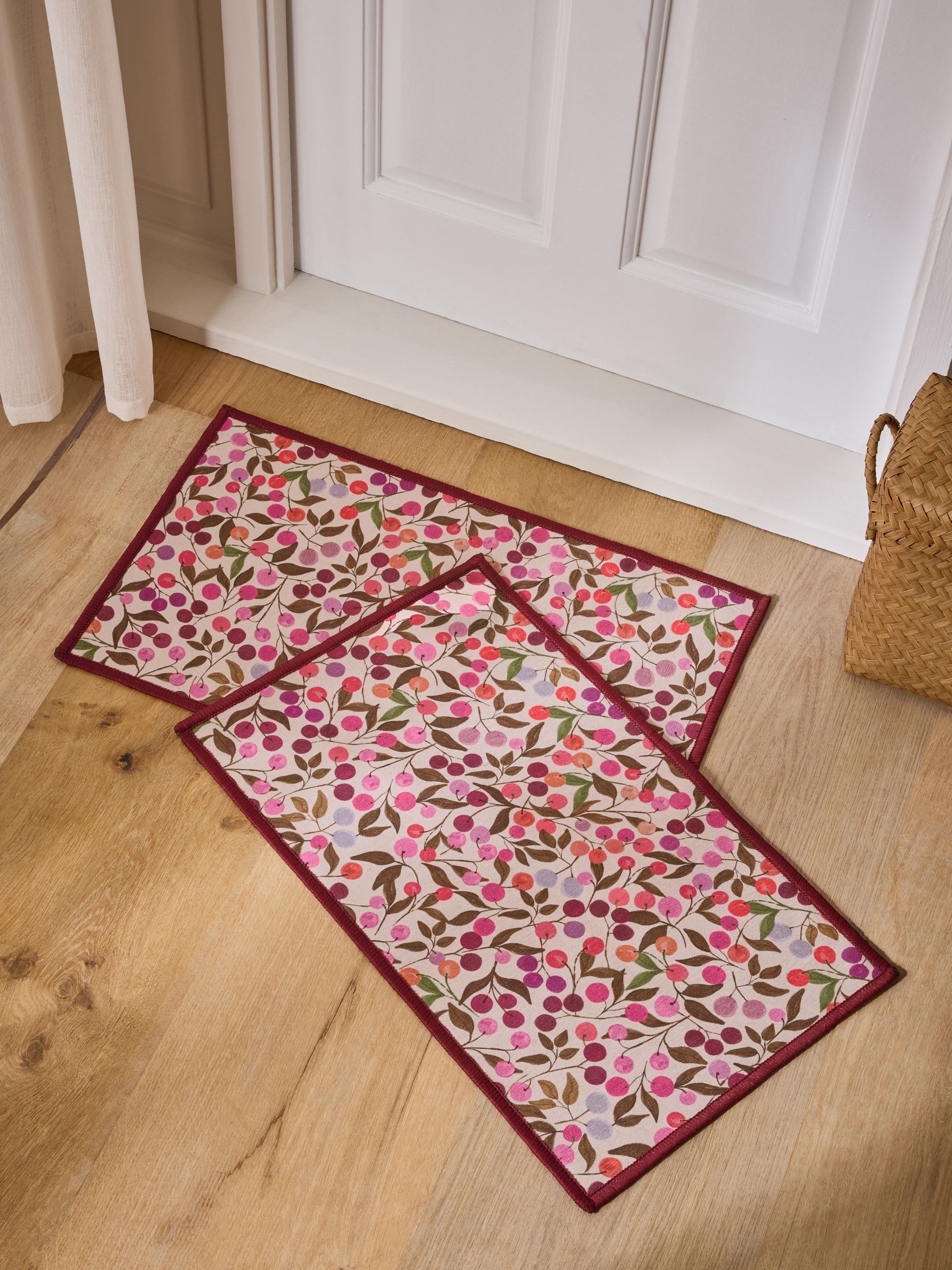 Set of 2 Washable Seasonal Berries Doormats