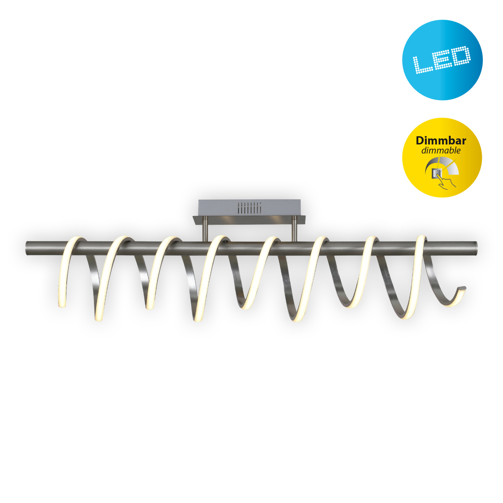 LED-Deckenleuchte BELLEZA - Nickel - dimmbar