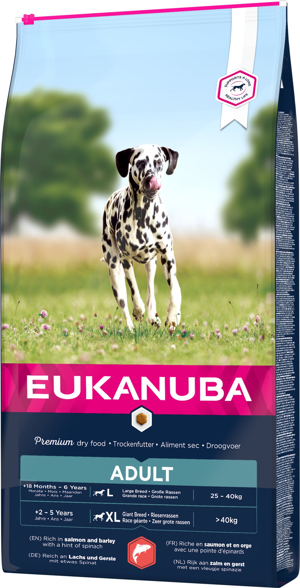 Eukanuba hondenvoer adult (extra) groot zalm en gerst 12 kg