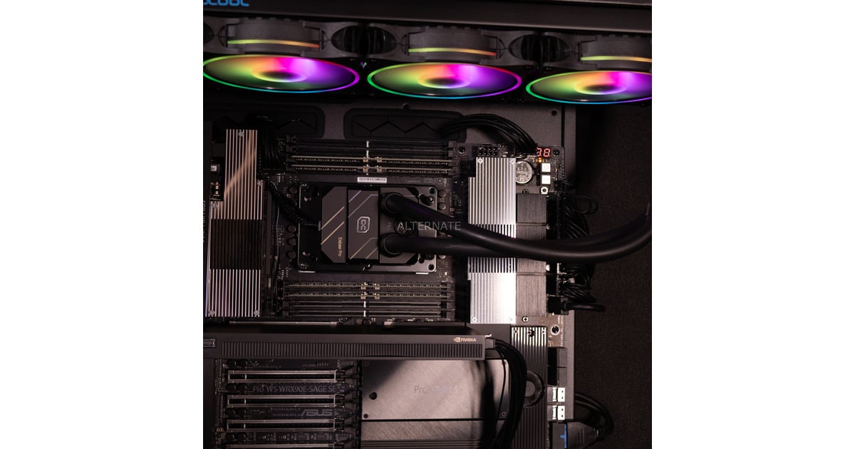 ALTERNATEWorkstation Expert Pro Threadripper PRO 9965WX pc-systeem  (Zwart | R9 PRO 9965WX | RTX A4000 | 128 GB | 2 TB SSD)