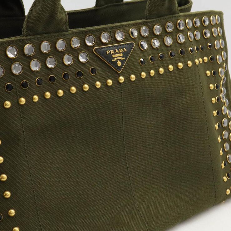 Prada Vintage Prada Canapa Tote Green