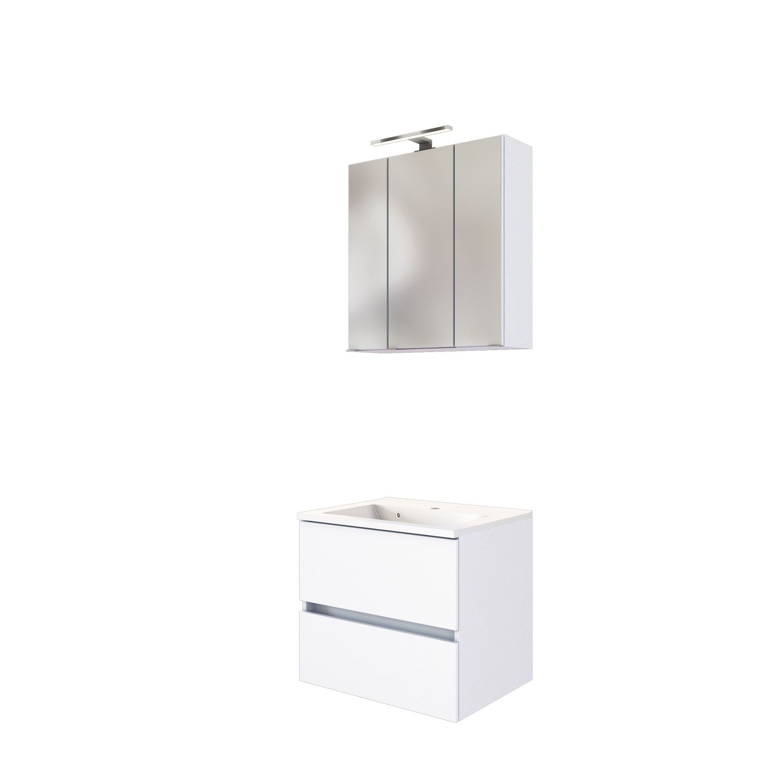 2-teiliges Badmöbel-Set BAABE - weiß - 60 cm