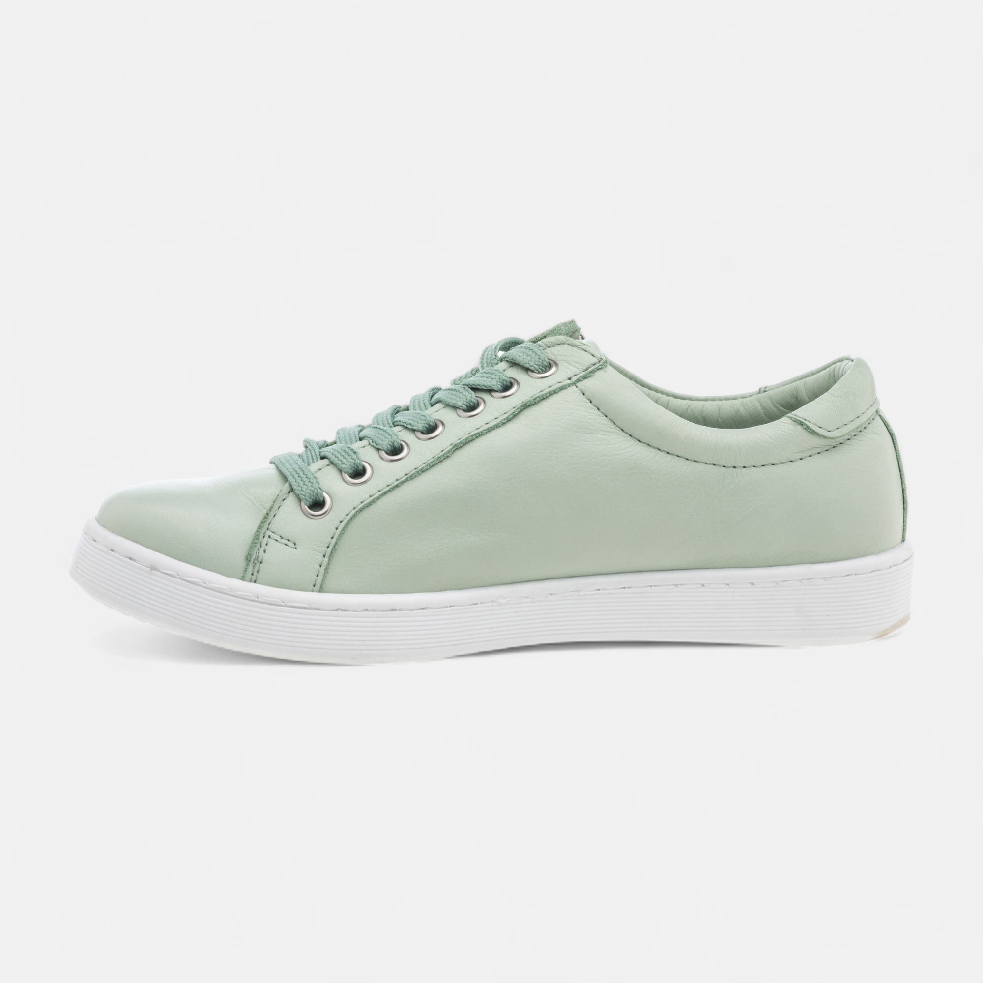 Baskets basses Femme en cuir vert clair