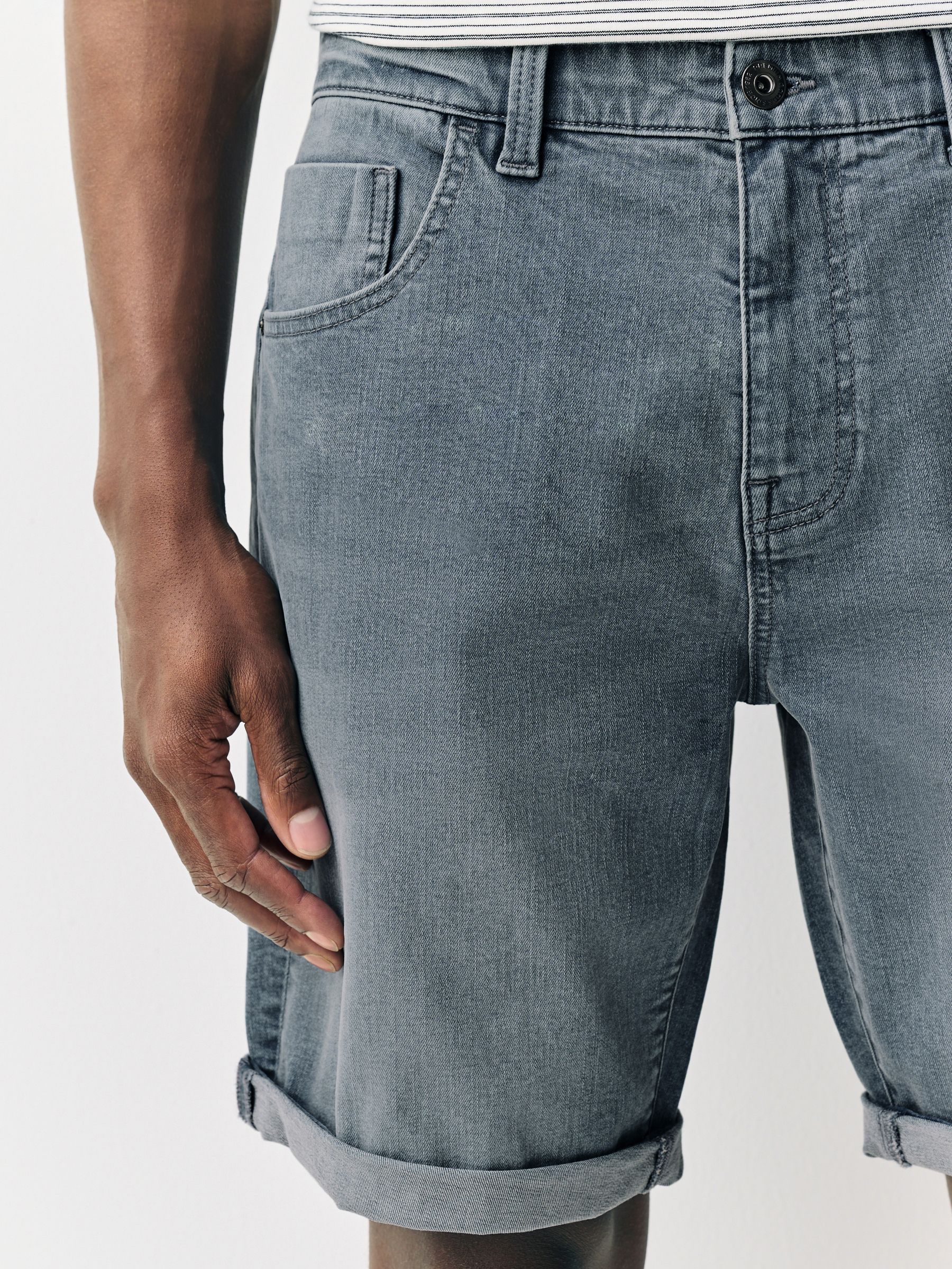 Blauw - Slim Fit - Stretch denim short