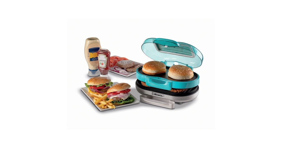 ArieteParty Time Hamburger maker 0205/01 elektrische bakplaat  (Lichtblauw/wit)