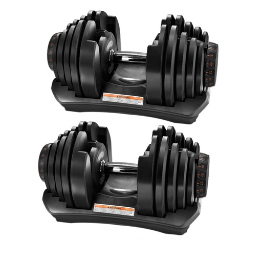 Halteres de Potência Ajustáveis de 5 a 40 kg (Par) com Base de Armazenamento Ozio Fitness