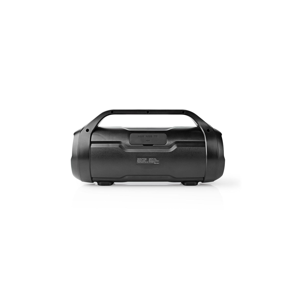 Nedis Bluetooth® Party Boombox | 6 timer | 2.0 | 120 W | Media avspilling: AUX / Micro SD / USB | IPX5 | Linkable | Bære håndtak | Party lys | Sort