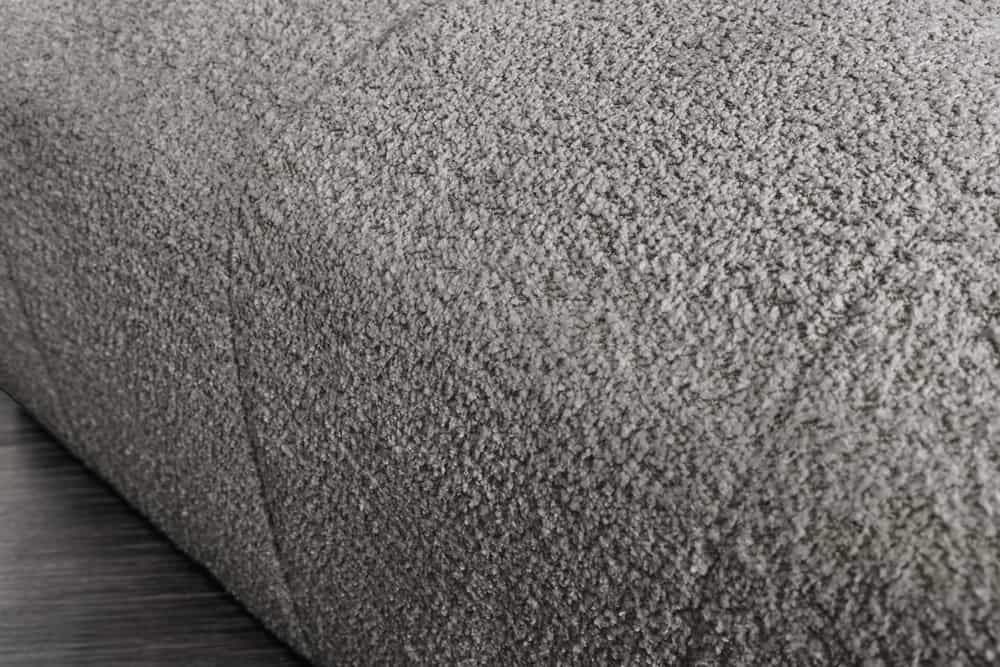 Moderner Hocker ROYAL 120cm grau Bouclé Federkern Sitzhocker Fußhocker