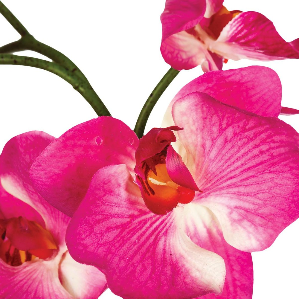 Composition florale d'orchidées artificielles vase en céramique h 40 cm