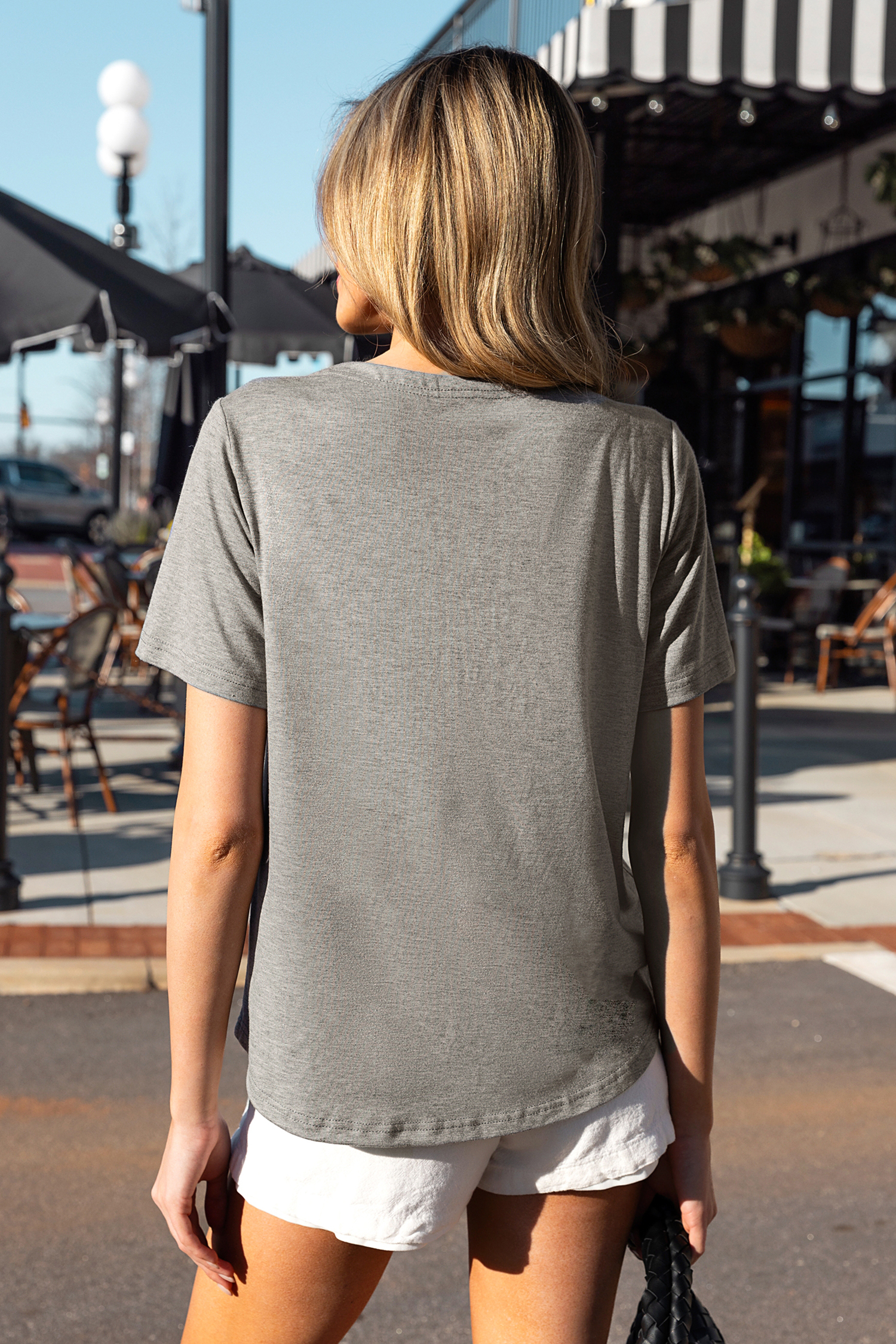 T-shirt en jersey à manches courtes gris