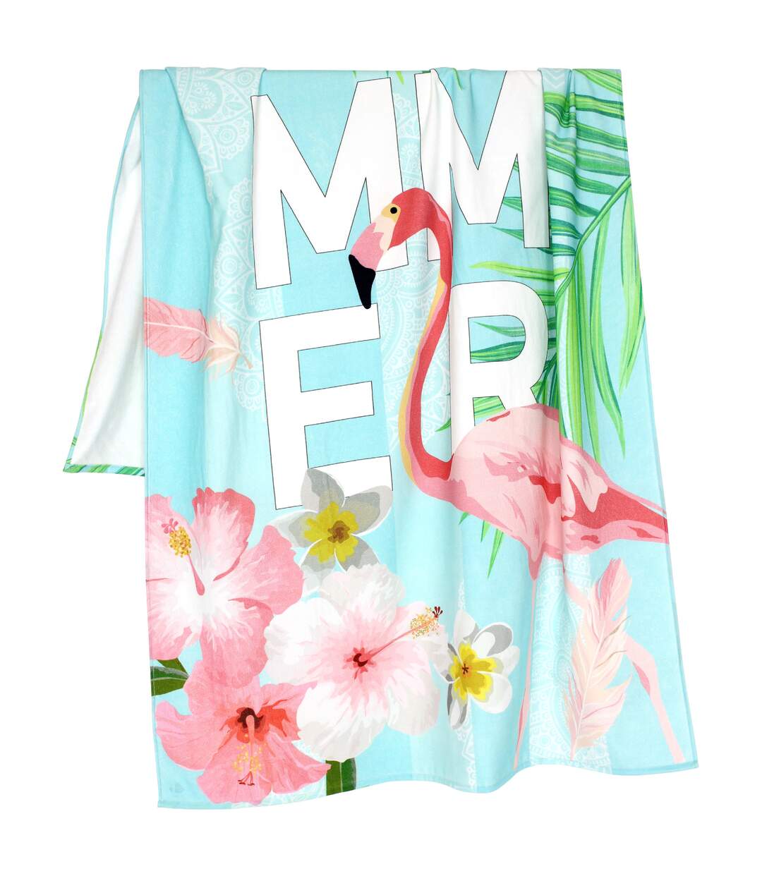 Drap de plage 100x180 cm FLAMANT ROSE multicolore