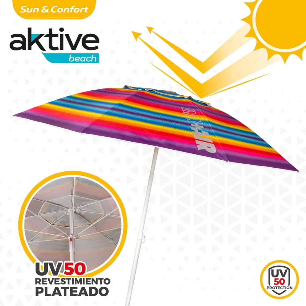 Aktive Sonnenschirm mit Belüftung und UV50-Schutz 200 cm