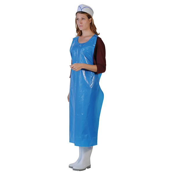Tabliers jetables en polyéthylène bleu, taille unique, lot de 50