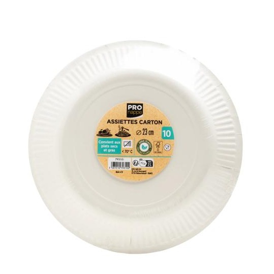 (10er Set) Ø23cm Pappteller Einweg Papier Teller Party Geschirr Tisch Deko (79310I) - Gold