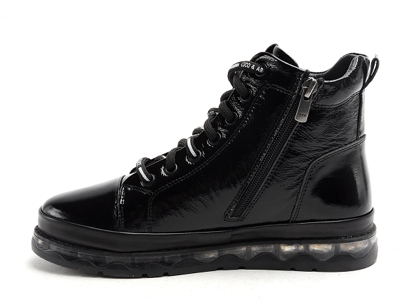 Coco abricot boots bottine plates femme sabaillan vernis noir