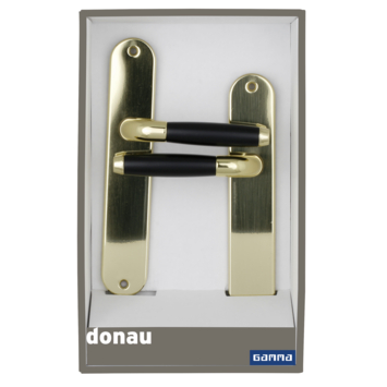 Gamma deurkruk set Donau ovaal blind schild messing glans