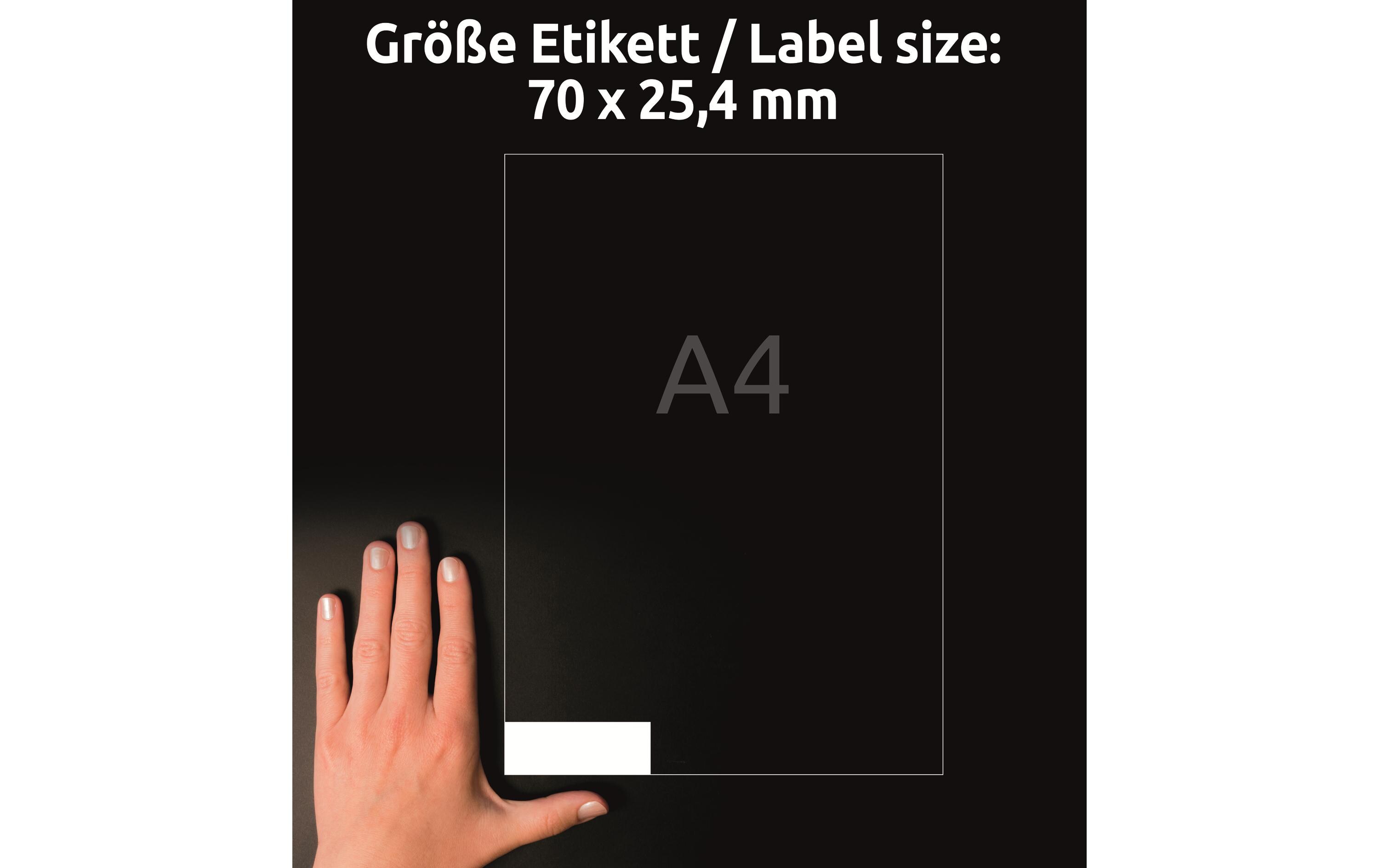 Universal-Etiketten 3421 70 x 25.4 mm, 100 BlattWeisse Aufkleber, permanent haftend