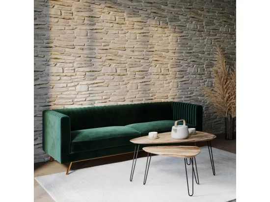 Canapé 3 places en velours vert foncé - Gatsby