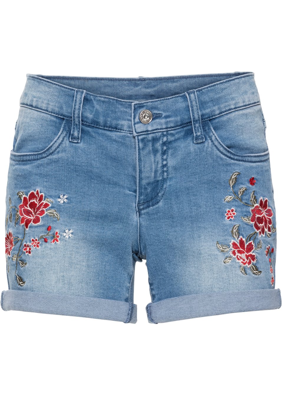 Short en jean brodé