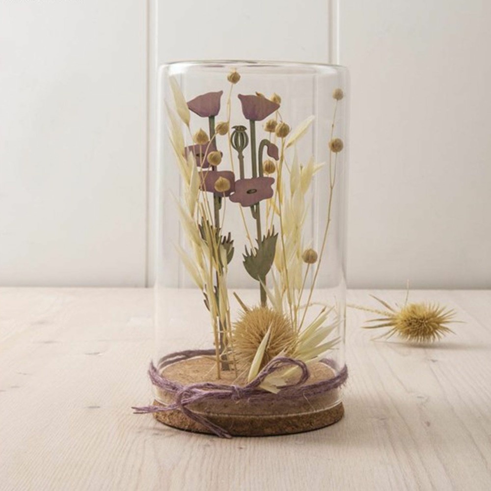 Tige de papaver et herbe en bois 20 cm