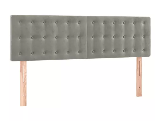 Tête de lit à LED Gris clair 144x5x78/88 cm Velours