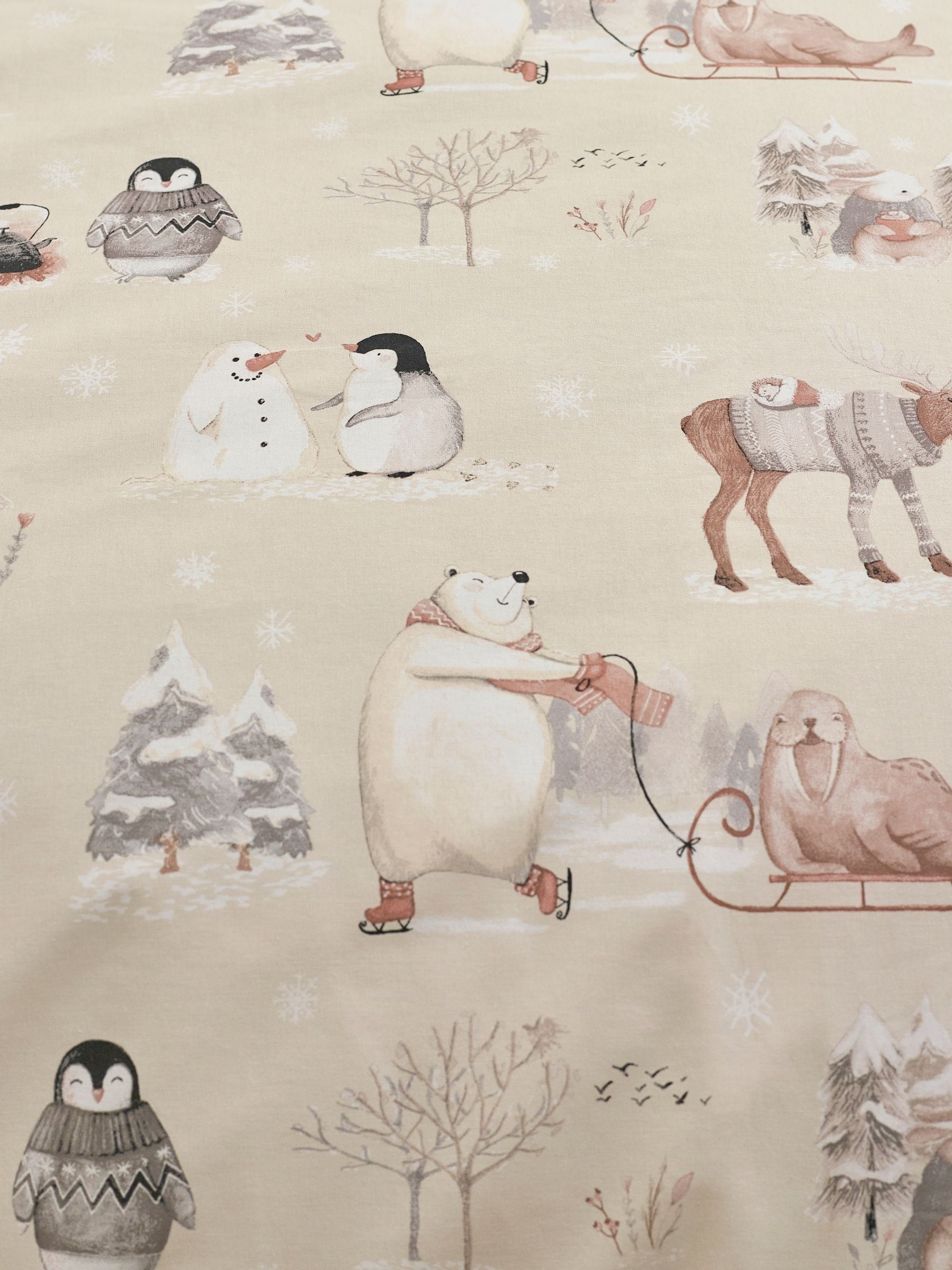 Catherine Lansfield Christmas Winter Friends Cosy Sherpa Duvet Cover Set