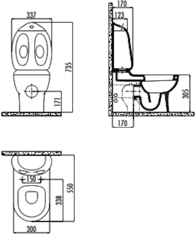 Toiletreservoir - Ducky - Wit - 43 x 33.7 Cm