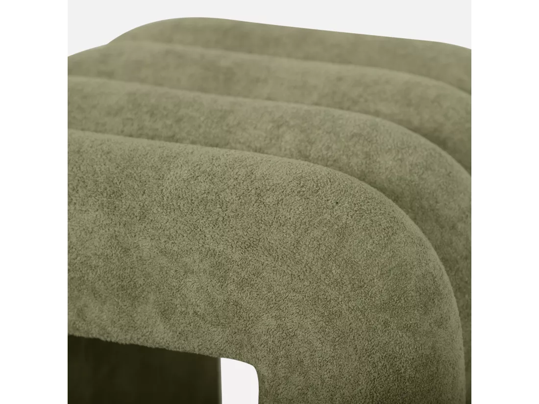 Set de 2 poufs contemporains en tissu vvert