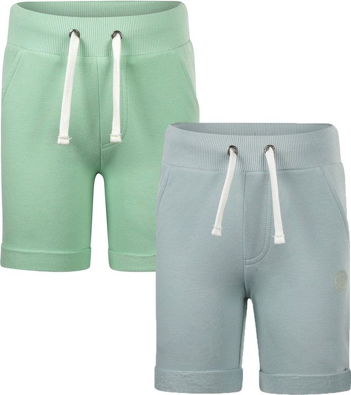Koko Noko Sweatshort - Grijsblauw/Mintgroen - Katoen/Elastaan - Set van 2