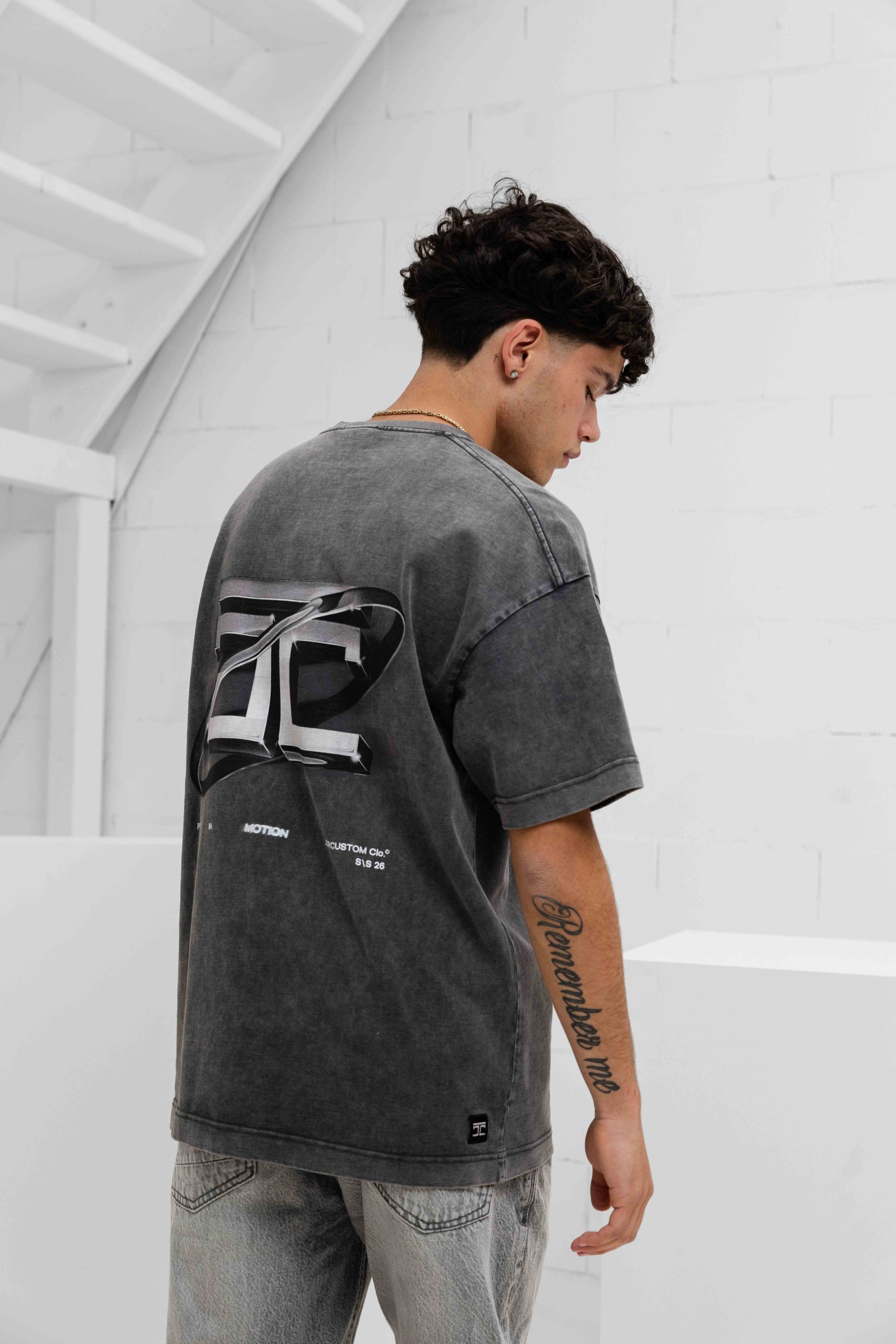 Jorcustom Poetry In Motion Loose Fit T-Shirt Heren Donkergrijs