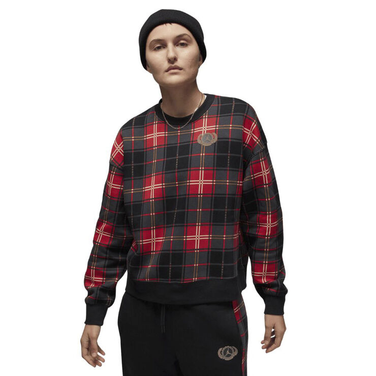 Nike jordan brooklyn fleece sweatshirt Fire red/dk driftwood