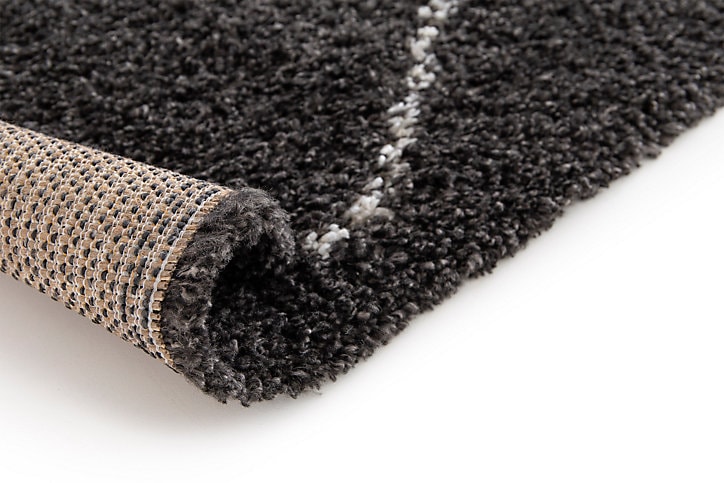 Tapis Shaggy Coltrane motif Berbère L. 170 x l. 120 x ep. 3 cm noir GoodHome