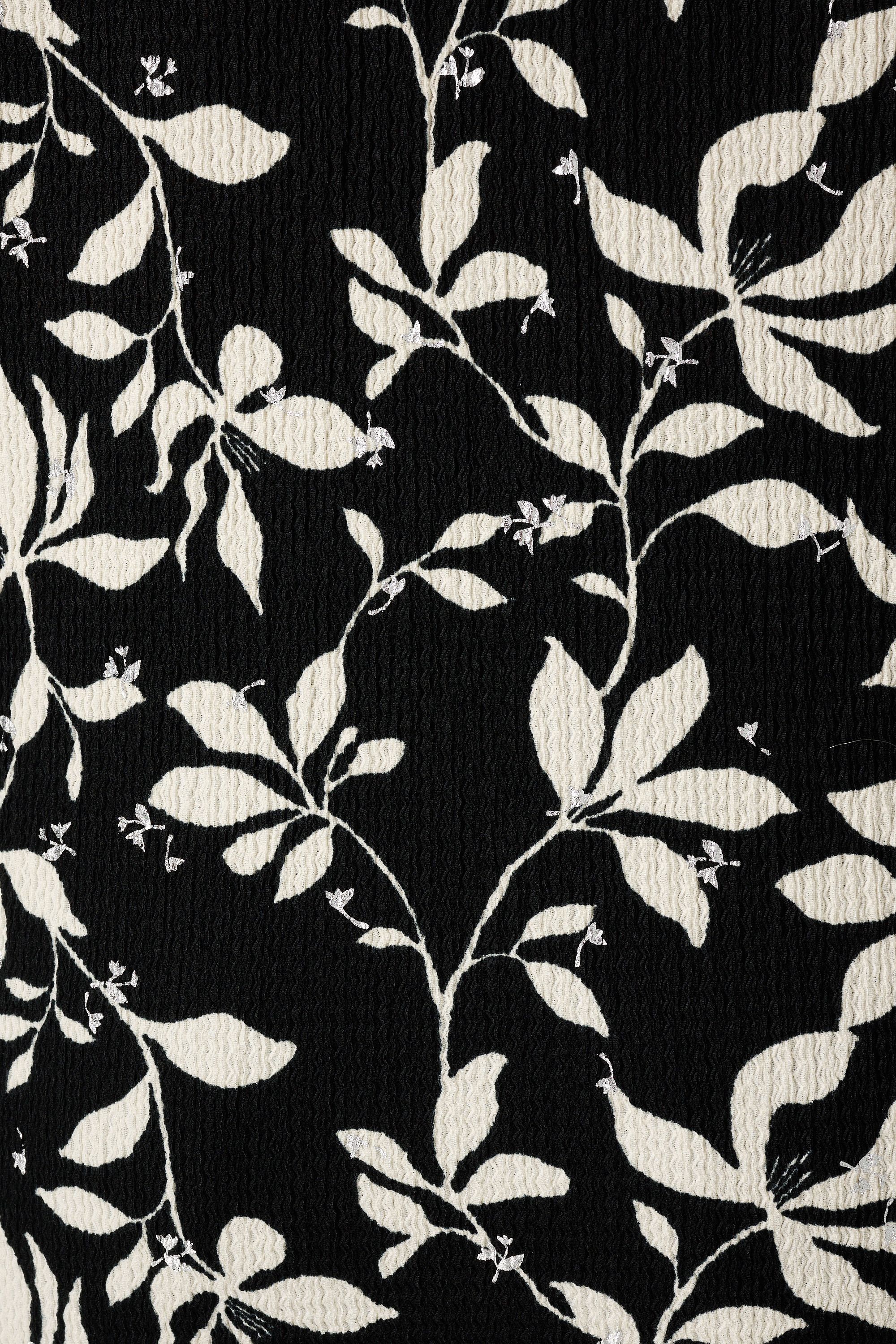 Top met print en stuctuur Multi zwart-wit