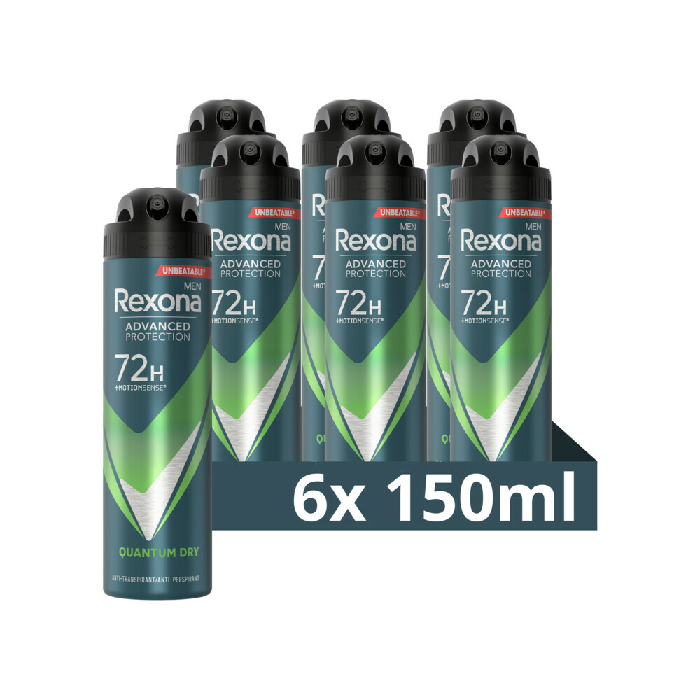 6x Rexona Men Deodorant Spray Advanced Protection Quantum Dry150 ml