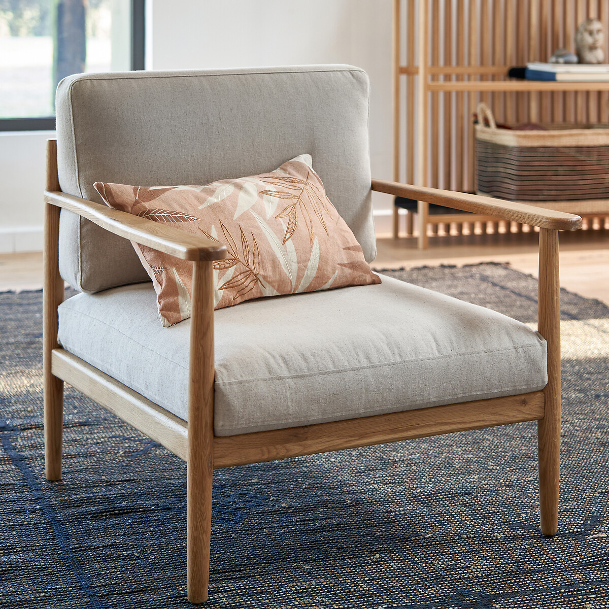 LA REDOUTE INTERIEURS<br>Capa de almofada retangular, algodão/linho, Nagano