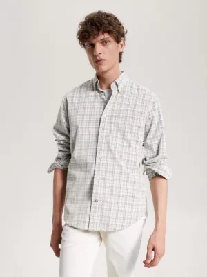 Camisa de veludo cotelê xadrez tartan de corte regular