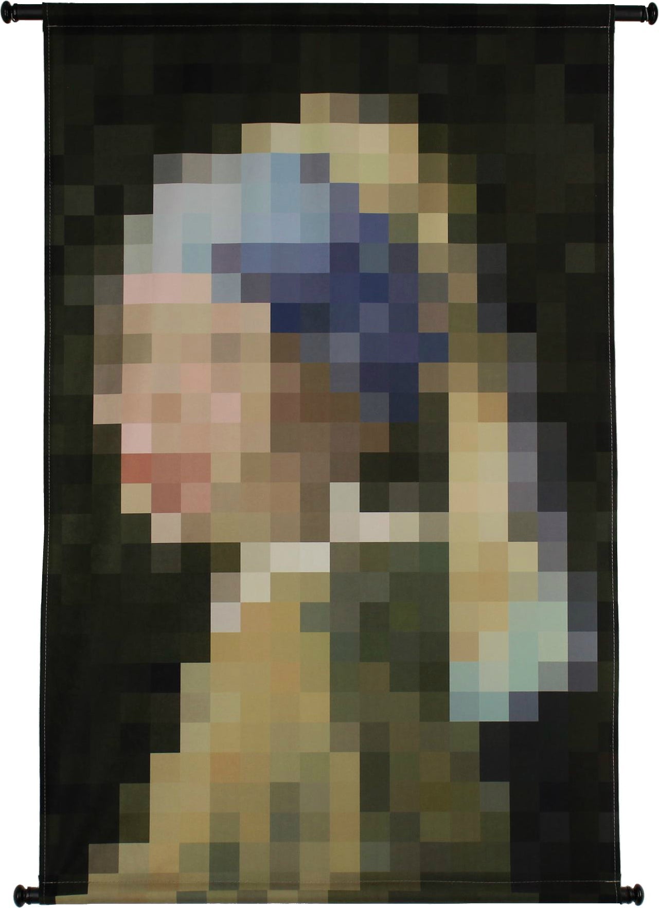 HD Collection wandkleed Meisje met de parel zwart / geel 83 x 110 cm
