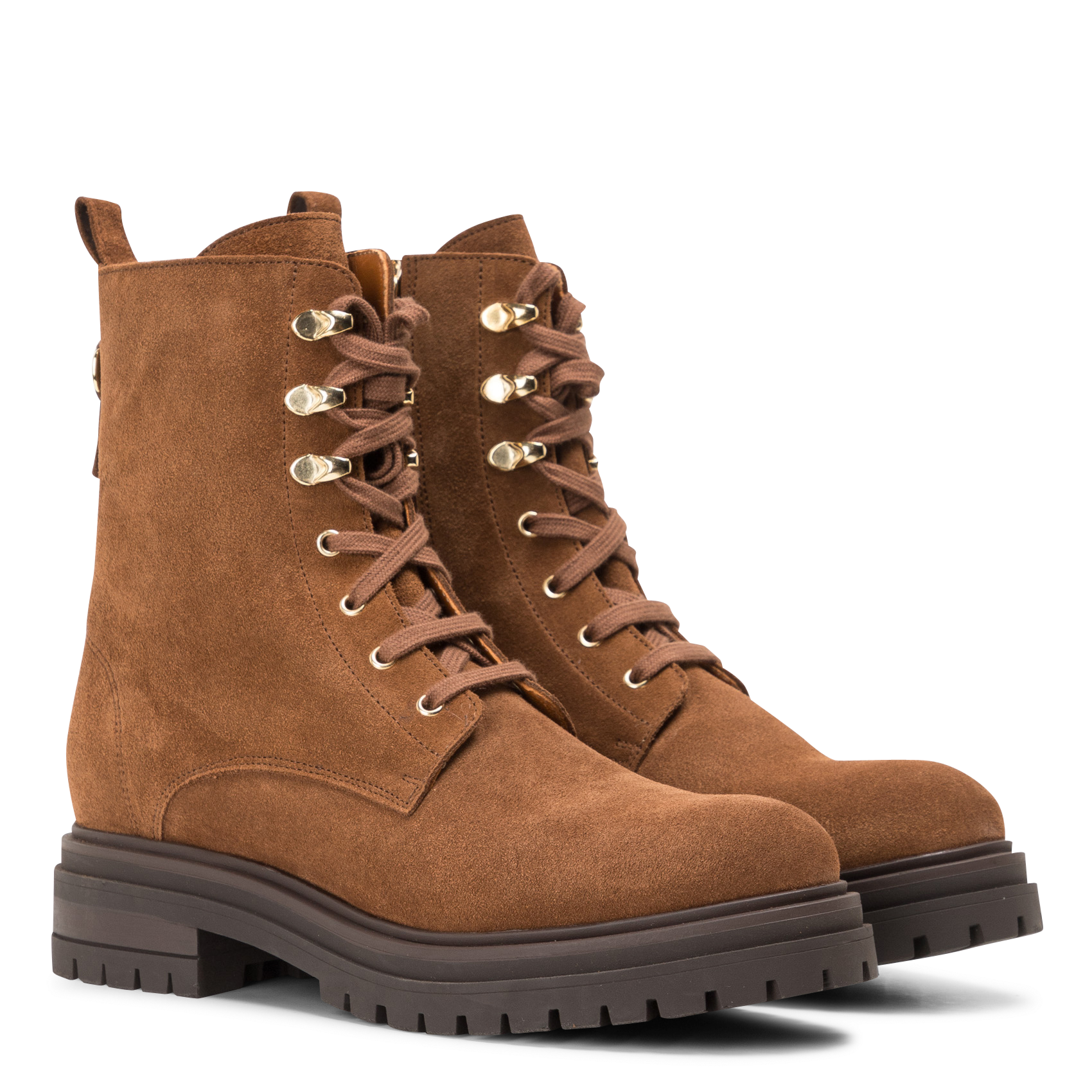 NORA - Bottines à talons en cuir | Marron