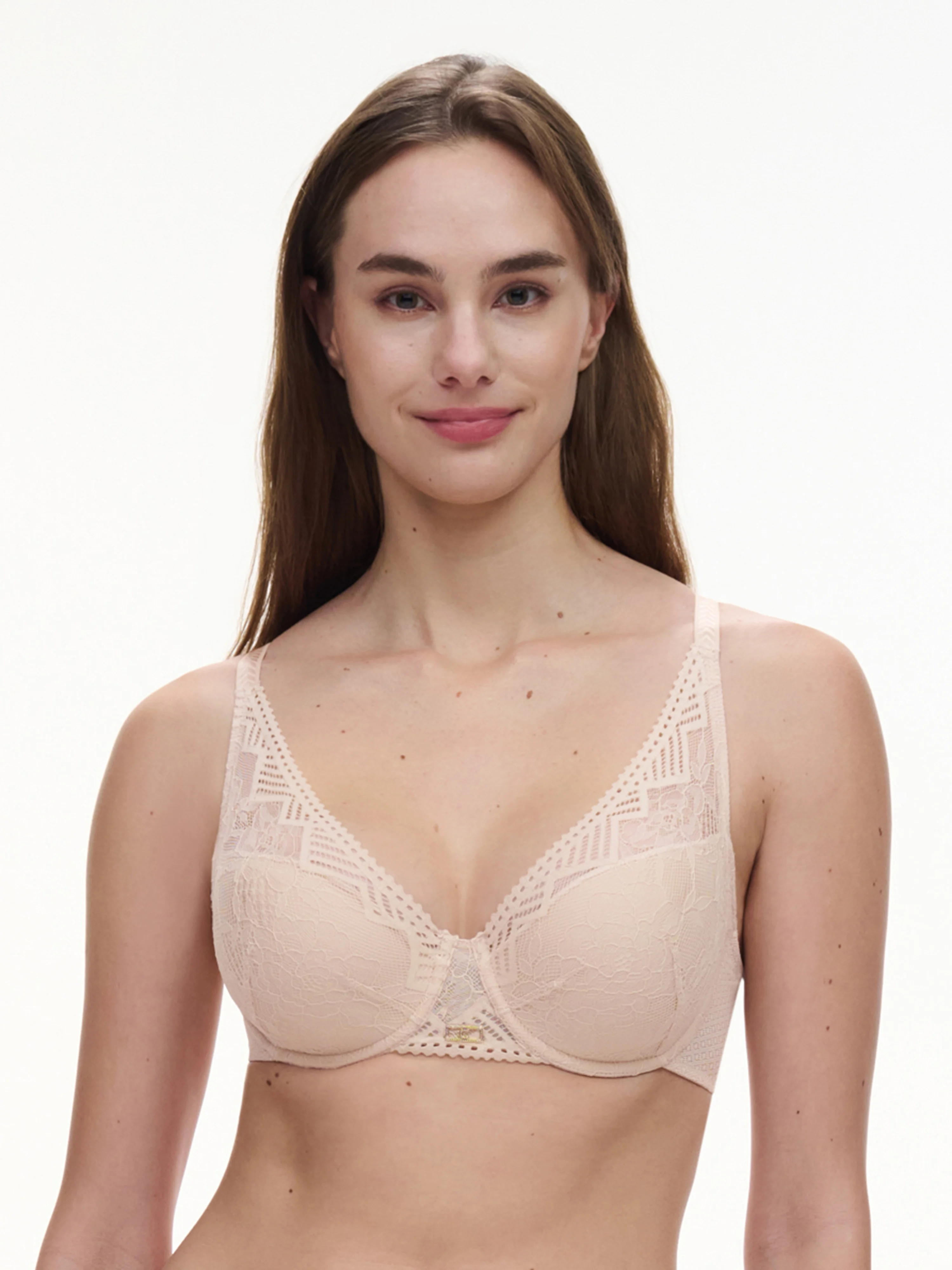 ORIGINS - Soutien-gorge spacer plongeant en dentelle | Beige