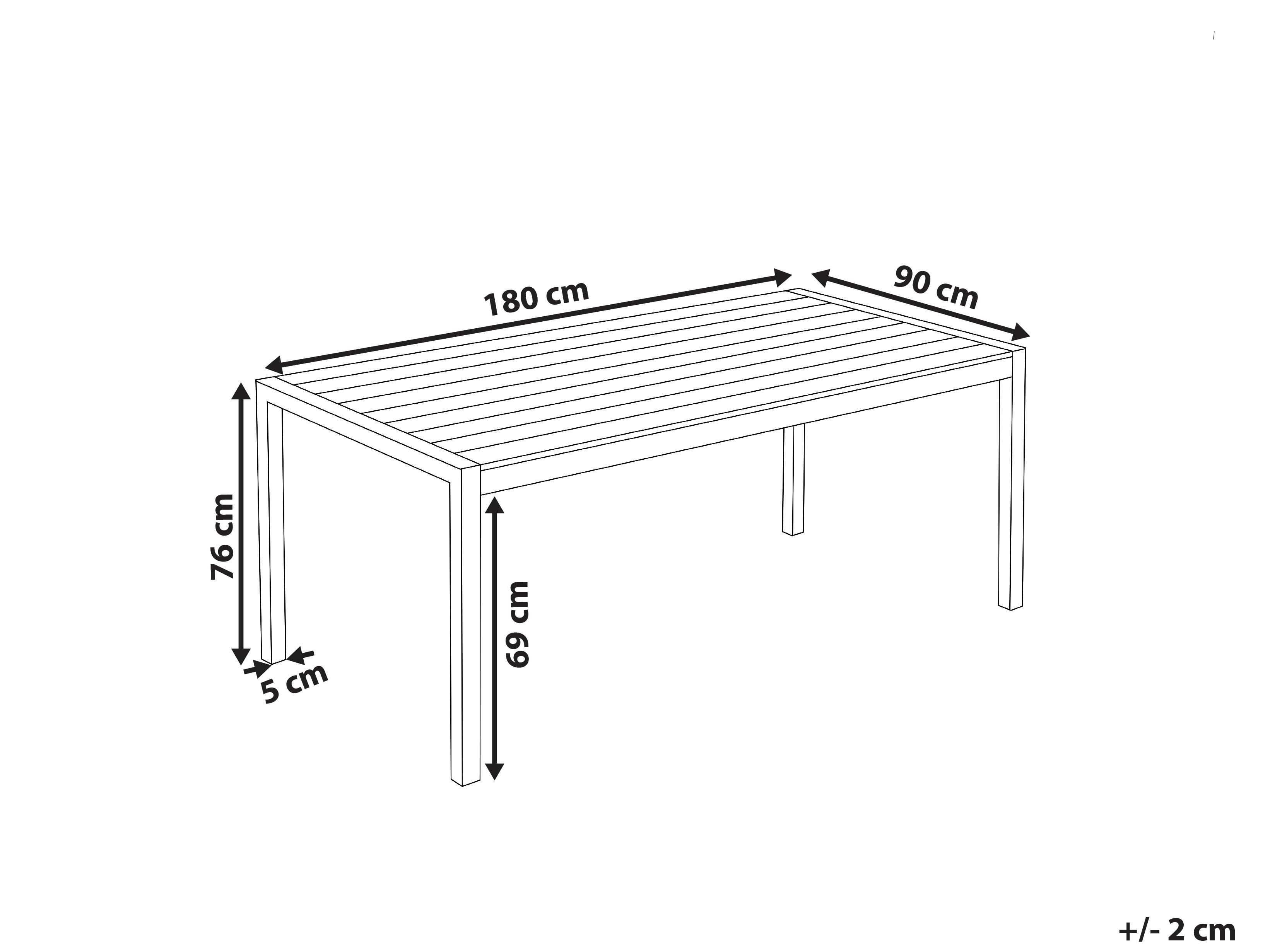 Tuin eettafel VERNIO 180 cm 90 cm Metaal Wit